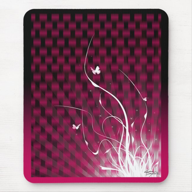 Basketweave djungel Mousepad (magenta) Musmatta (Framsidan)