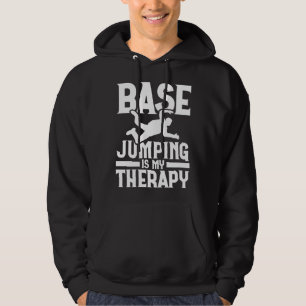 Baskhoppning är min terapi Fallskärmshoppning Base Hoodie