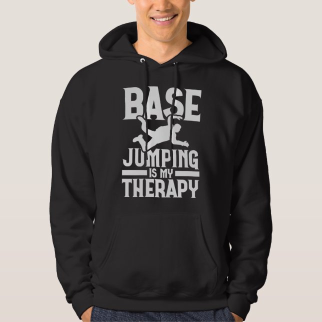 Baskhoppning är min terapi Fallskärmshoppning Base Hoodie (Framsida)