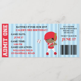 Baskien biljett födelsedag anpassade inbjudningar