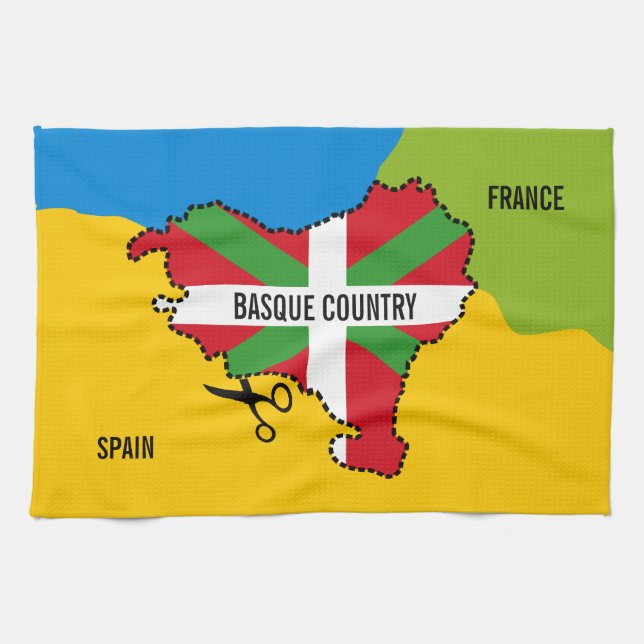 Baskien flagga Ikurriña, Baskien Land oberoende, Kökshandduk (Horisontell)