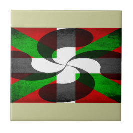 Baskien Flagga och Kor Kakelplatta