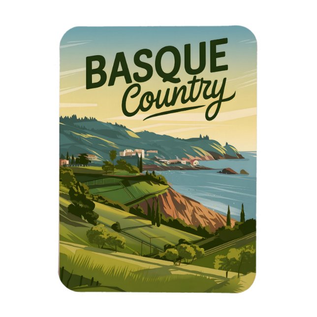 Baskien Land vintage Magnet (Vertikal)