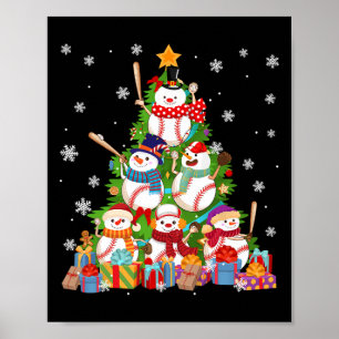 Baskien Snögubbe Julgran-pitchers Catcher Poster