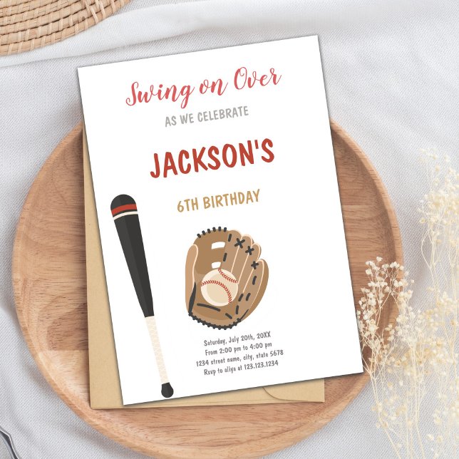 Baskien Sports Birthday-inbjudan Inbjudningar (Baseball Invitations sports Birthday)