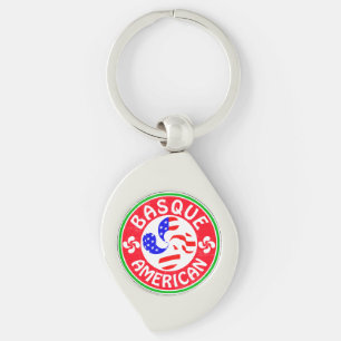 Baskisk amerikanEuskara Lauburu kor Swirl Silverfärgad Nyckelring