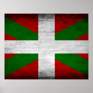 Baskisk Flagga Distress Poster