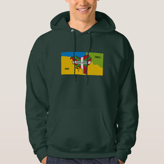 Baskisk flagga Ikurriña, baskisk Hoodie (Framsida)