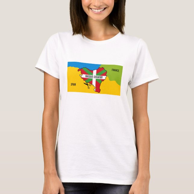 Baskisk flagga Ikurriña, baskisk T Shirt (Framsida)