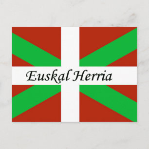 Baskisk Flagga med Euskal Herria vykort
