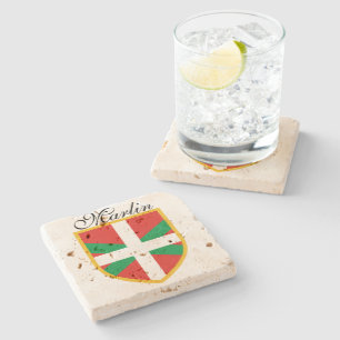 Baskisk flagga underlägg sten