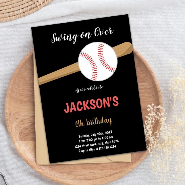 Baskisk födelsedagsinbjudan inbjudningar (Baseball Birthday Invitations)
