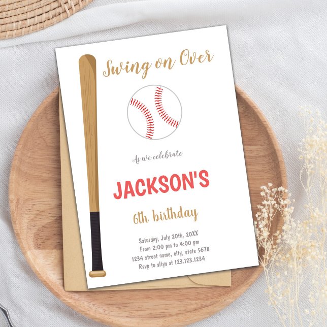 Baskisk födelsedagsinbjudan inbjudningar (Baseballs Invitations)