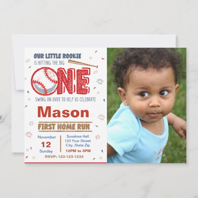 Baskisk födelsedagsinbjudan med foto inbjudningar (Framsida)