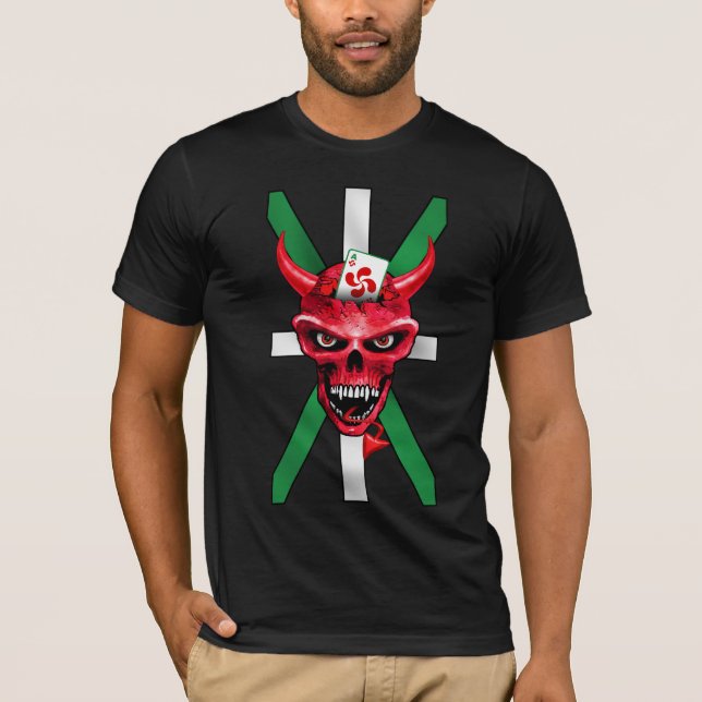 Baskisk pokerskjorta t-shirt (Framsida)