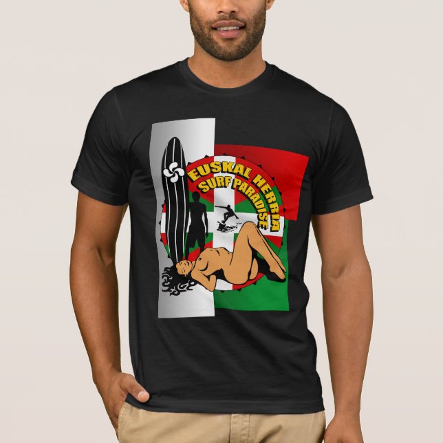 Baskisk surfa skjorta tee shirt (Framsida)