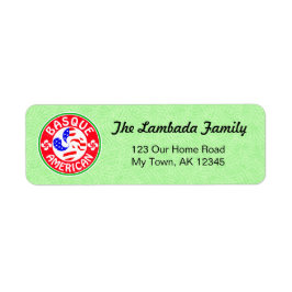 Baskiska amerikanska Adressetiketter Returadress Etikett