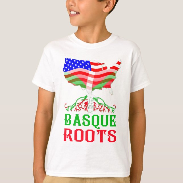Baskiska amerikanska rötter t-shirt (Framsida)