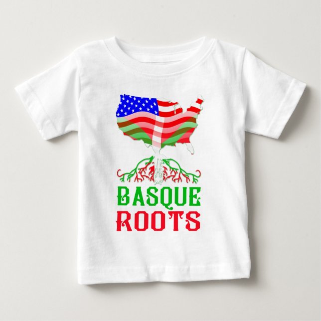 Baskiska amerikanska rötter t shirt (Framsida)