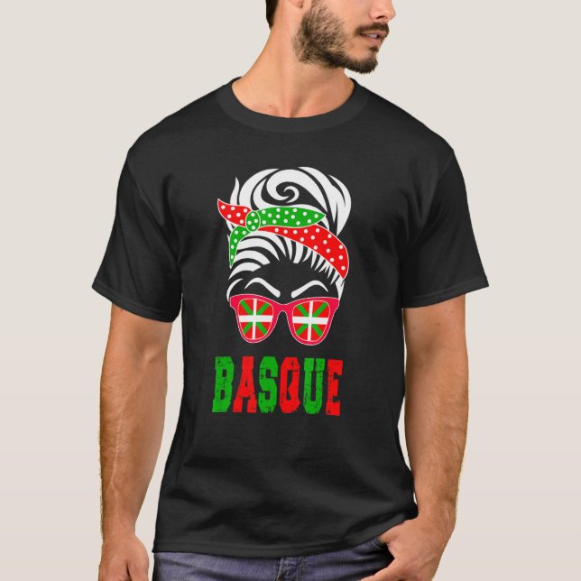 Baskiska Land Flagga Baskiska flickan T Shirt (Framsida)
