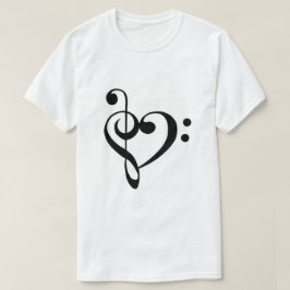 Basklav- och Trebleklavhjärta T Shirt