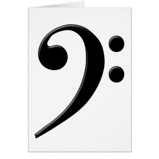 Basklav - symbol för f-klavmusik hälsningskort