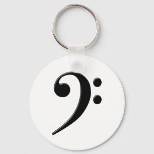 Basklav - symbol för f-klavmusik nyckelring