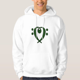 Basklavhjärtamörk - grönt sweatshirt med luva