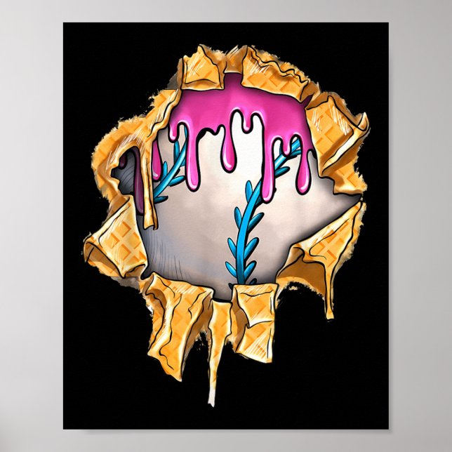 Basklop för Boys Ice Cream Drip Youth Boys B Poster (Framsidan)