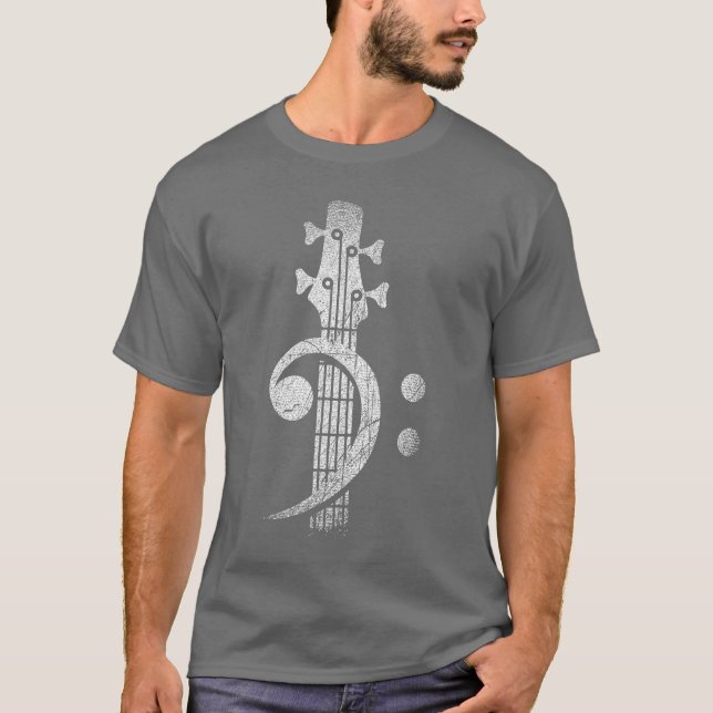 Basklöver huvudena basgitarr vän pojke t shirt (Framsida)