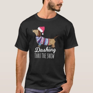 Baskning genom Snö Dachshund Weiner Hund Mamma T Shirt