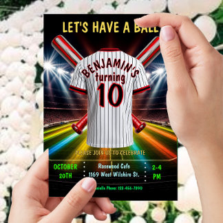 Baskon eller Softball Birthday-inbjudan Inbjudningar