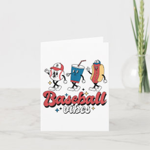 Baskspeldagen Retro Baseball Vibes Sport Fläkt _ Kort
