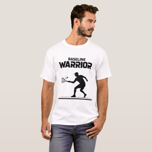 Baslinje Warrior Tennis Athlete Design T Shirt (Hel framsida)