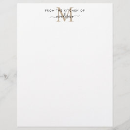 Basmaterial från köket i Guld Monogram Recipe