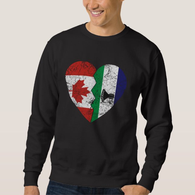 Basotho Canadian Flaggor Heart Canada Lesotho Root Lång Ärmad Tröja (Framsida)
