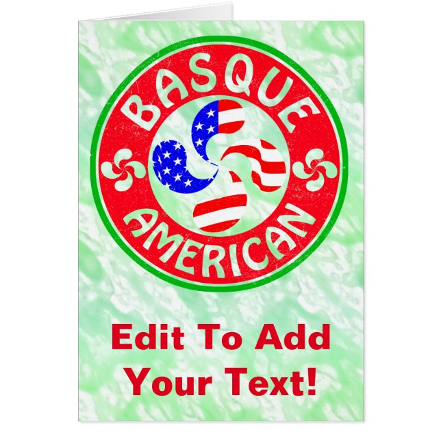 Basque American Euskara Lauburu Kor Hälsningskort (Framsidan)