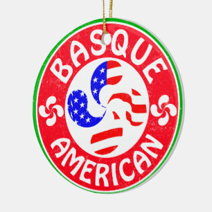 Basque American Euskara Lauburu Kor Julgransprydnad Keramik