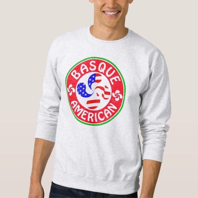 Basque American Euskara Lauburu Kor Långärmad Tröja (Framsida)