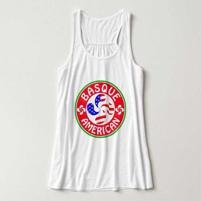 Basque American Euskara Lauburu Kor Tee Linne Med Racerback (Design framsida)