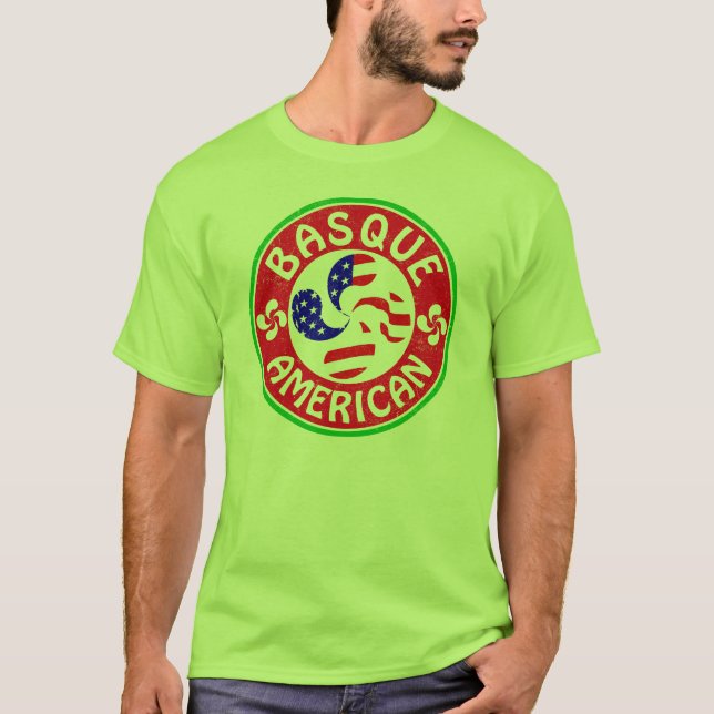 Basque American Euskara Lauburu Tee Shirt (Framsida)