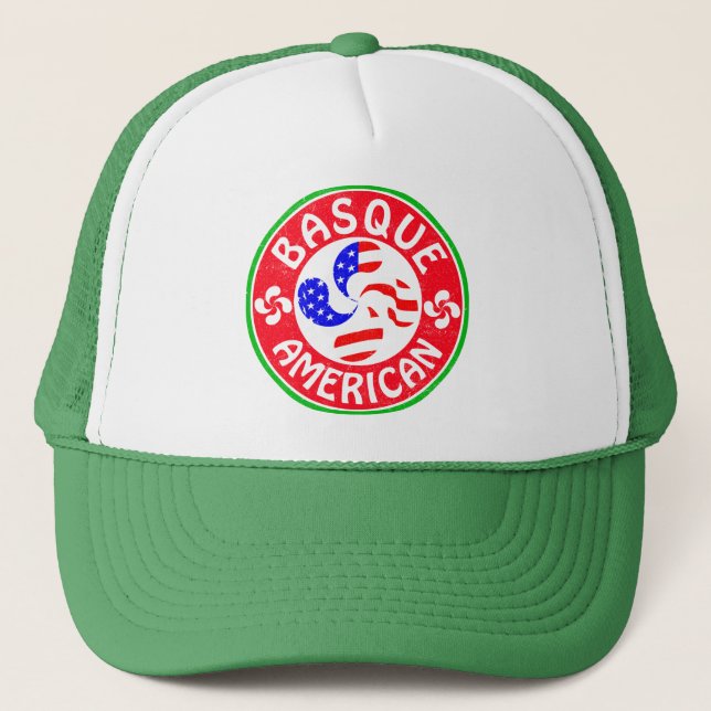 Basque American Euskara Lauburu Truckerkeps (Framsida)