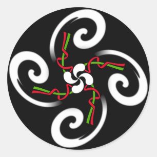 Basque Kor Sticker Runt Klistermärke