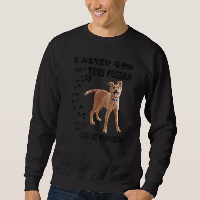 Basque Shepherd Quote Mamma Pappa Costume Baskque  Lång Ärmad Tröja (Framsida)