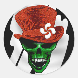 Basque Skull Sticker Runt Klistermärke