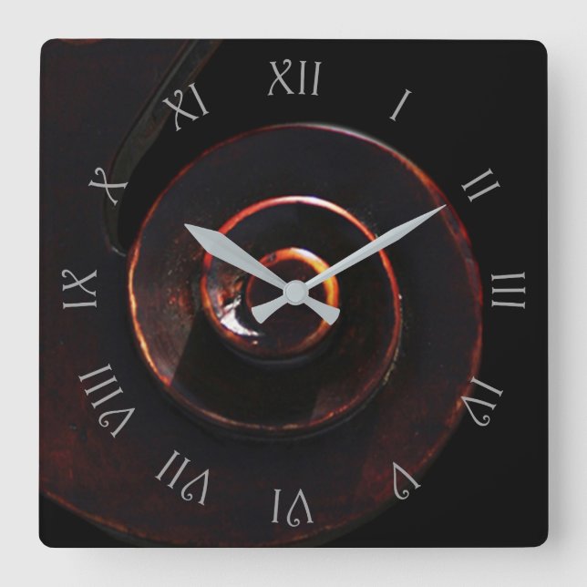 Bass 2 Grått Script Roman Nummer wccc Fyrkantig Klocka (Framsida)