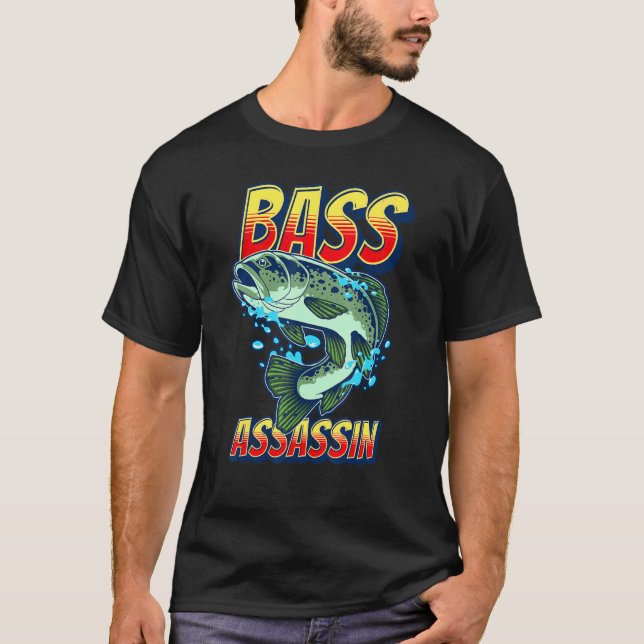 Bass Assassin Fisherman Bass Fish Jumping T Shirt (Framsida)