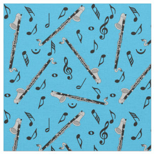 Bass Clarinet Black Musik noter Tyg