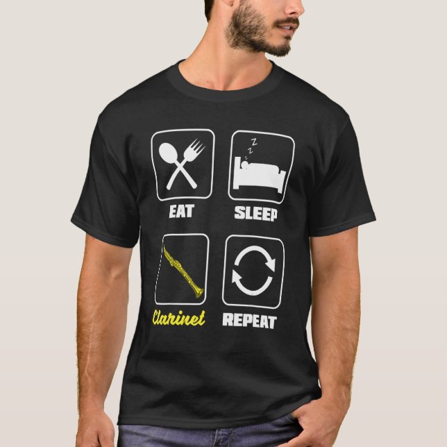 Bass Clarinet Clarinetist Clarinet Player Eat Slee T Shirt (Framsida)