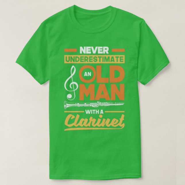 Bass Clarinet Clarinetist Clarinet Player Old Man T Shirt (Design framsida)